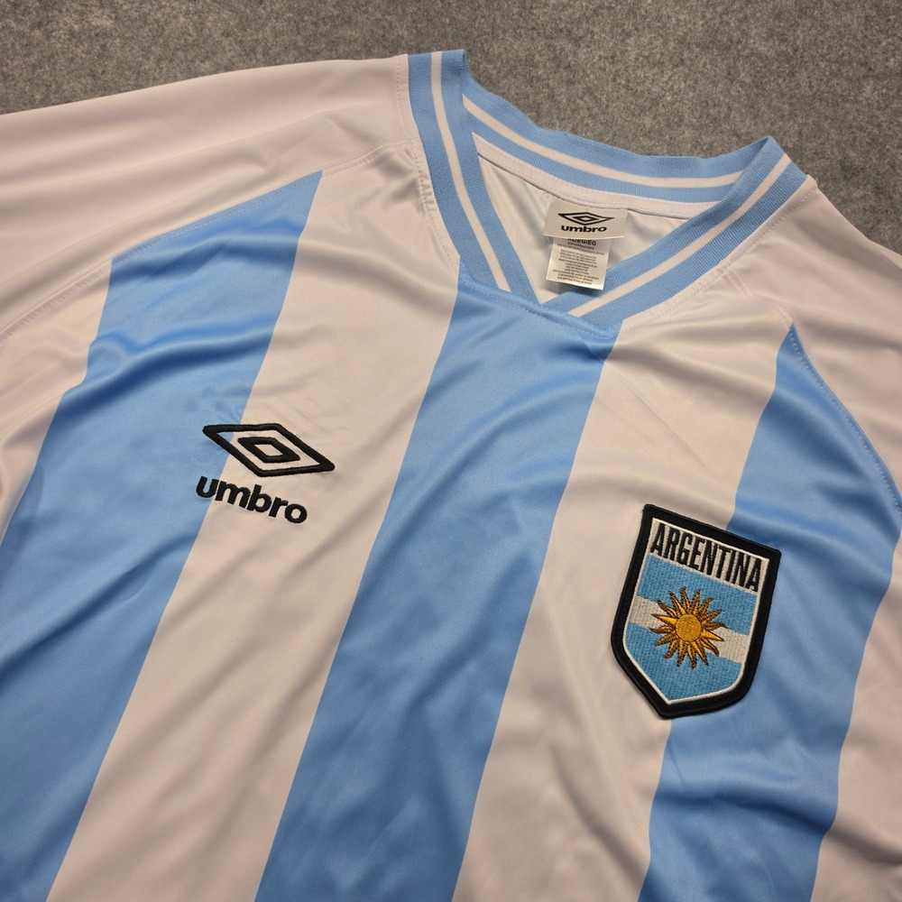 Umbro Argentina Soccer Jersey Mens XL Blue White Striped National Team Shirt